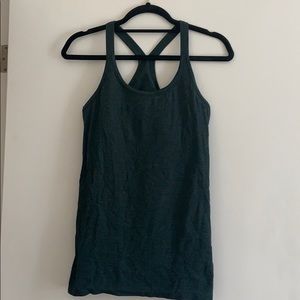 Lululemon hunter green tank with bra size 6